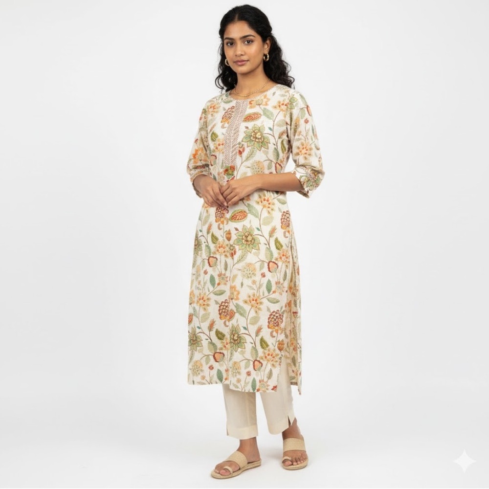 Linen and Linens Fall into Happiness Tunic - Size Medium